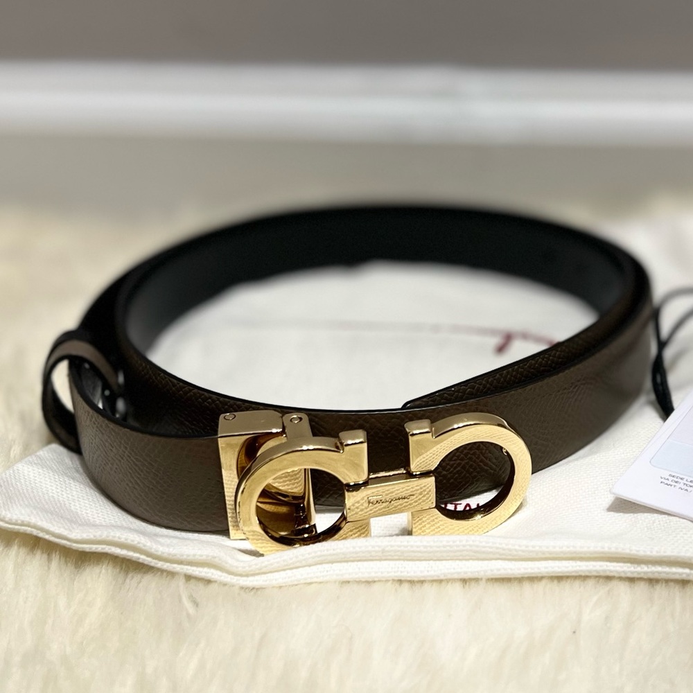 Salvatore Ferragamo gancini reversible & adjustable leather belt